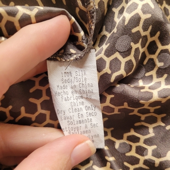 Anthropologie Corey Lynn Calter Honeycomb Print Silk Dress - Picture 7 of 7